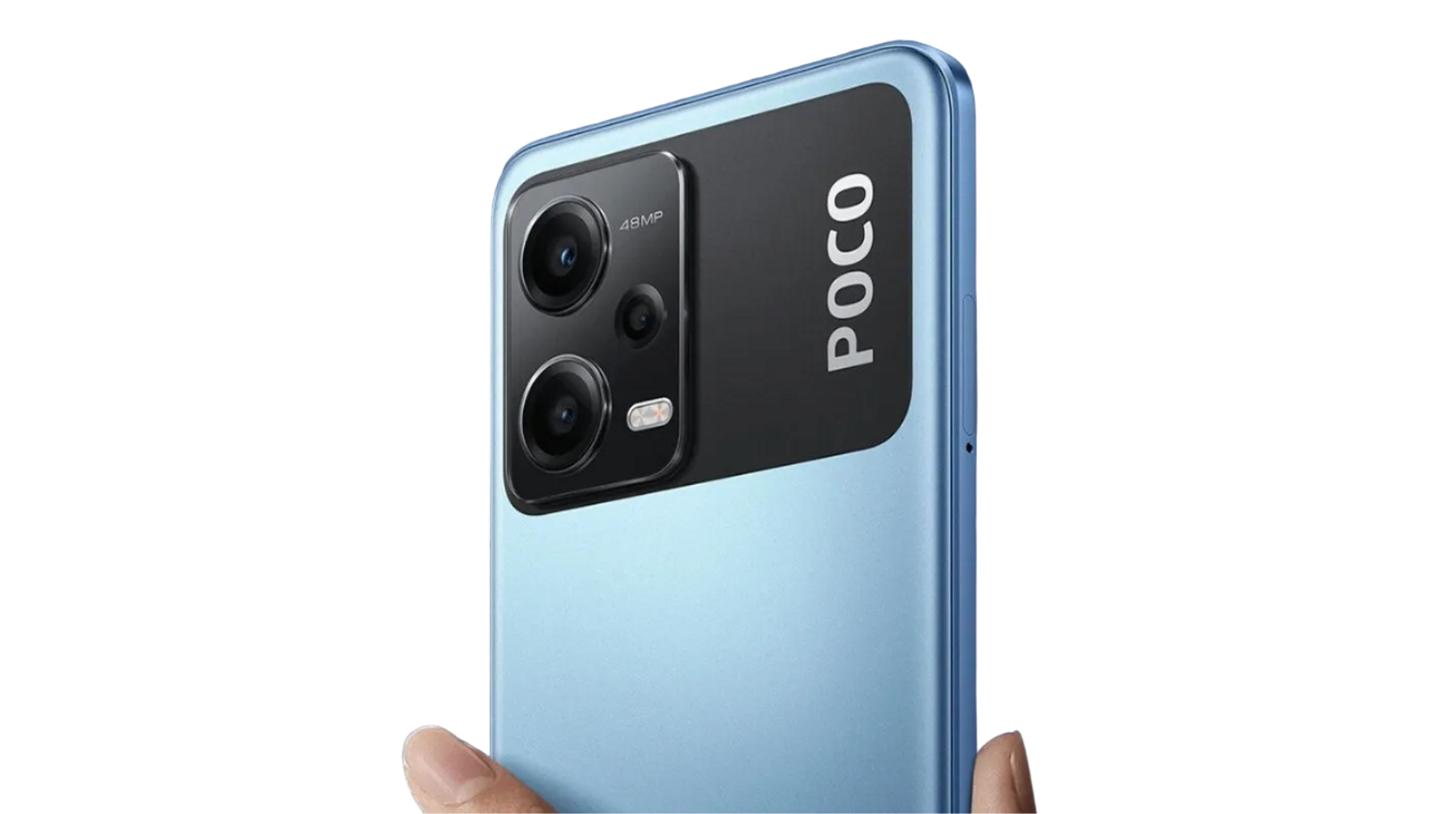 smartphone poco blue color, propaganda