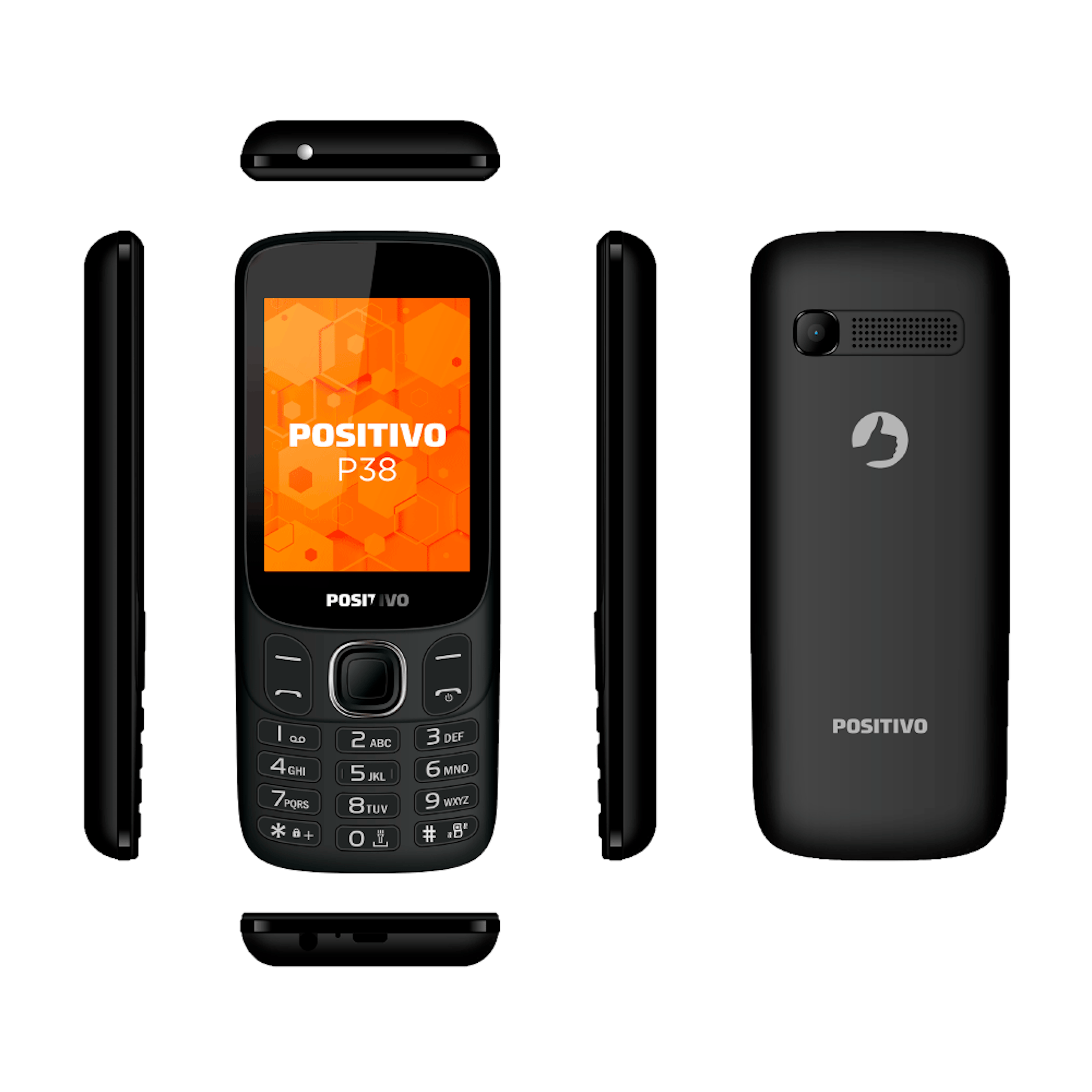 Celular Positivo P38 3G Dual Chip, Tela 2,8″ QVGA, Memória Interna 128MB, Memória RAM 64MB, Bluetooth 2.1 Preto